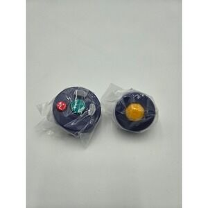 Nintendo GameCube Controller Button Keychain Set Indigo Blue 2pc Gashapon